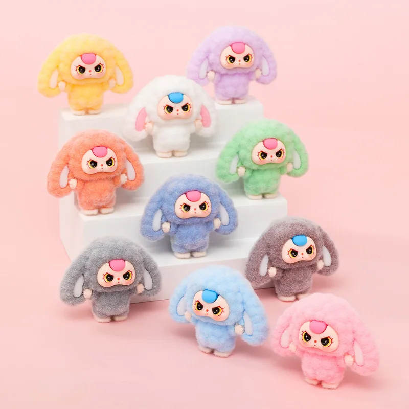 لطيف طفل ثلاثة سنوات من العمر كبير الأذن أرنب سلسلة لطيف الحبوب دمية Diy بها بنفسك موضة صندوق أعمى سطح المكتب زخرفة صغيرة المفاتيح الملحقات