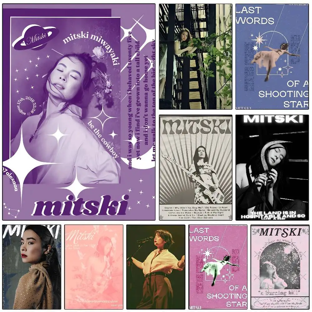 SinG-e-R- M-Mitski Band Poster HD Art Sticky Wall Waterproof Home Living Room Bedroom Bar Aesthetic Decoration