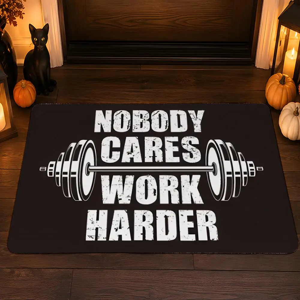 Bodybuilding G-GYM Floor Mat Flannel Rug Soft Non Slip Washable Door Mat For Bathroom Bedroom Kitchen Home Decor