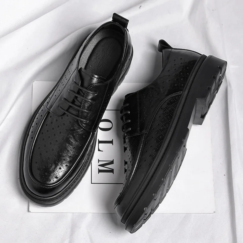 Scarpe in pelle di mucca di alta qualità per uomo Scarpe eleganti da uomo traspiranti Mocassini cavi casual Scarpe firmate da uomo Zapatos De Hombre