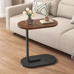 Mesa de borde de sofá en forma de C, sala de estar movible para mesa lateral, mesa de esquina, estante de almacenamiento portátil multifuncional, mesita de noche