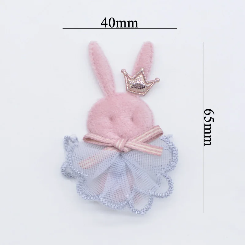 10Pcs Cute Rabbit Mesh Skirt for DIY Clothes Hat Socks Gloves Shoes Decor Patches Fabric Sewing Headdress Accessory Applique