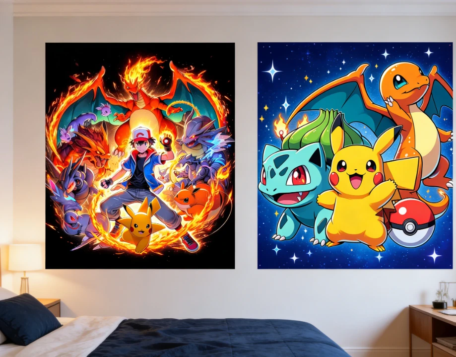

Cartoon Pikachu Pokémon Starry Night 1024 PCS Jigsaw Puzzles Family Activity Games for Gameroom Bedroom Home Decor Gift
