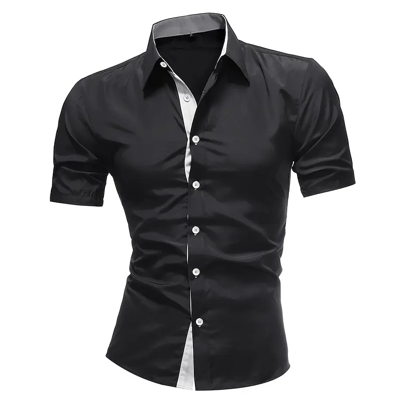 Camisa informal de manga corta de negocios para hombre, camiseta hawaiana con botones, camisa de manga corta a juego a la moda, talla europea XS-5XL