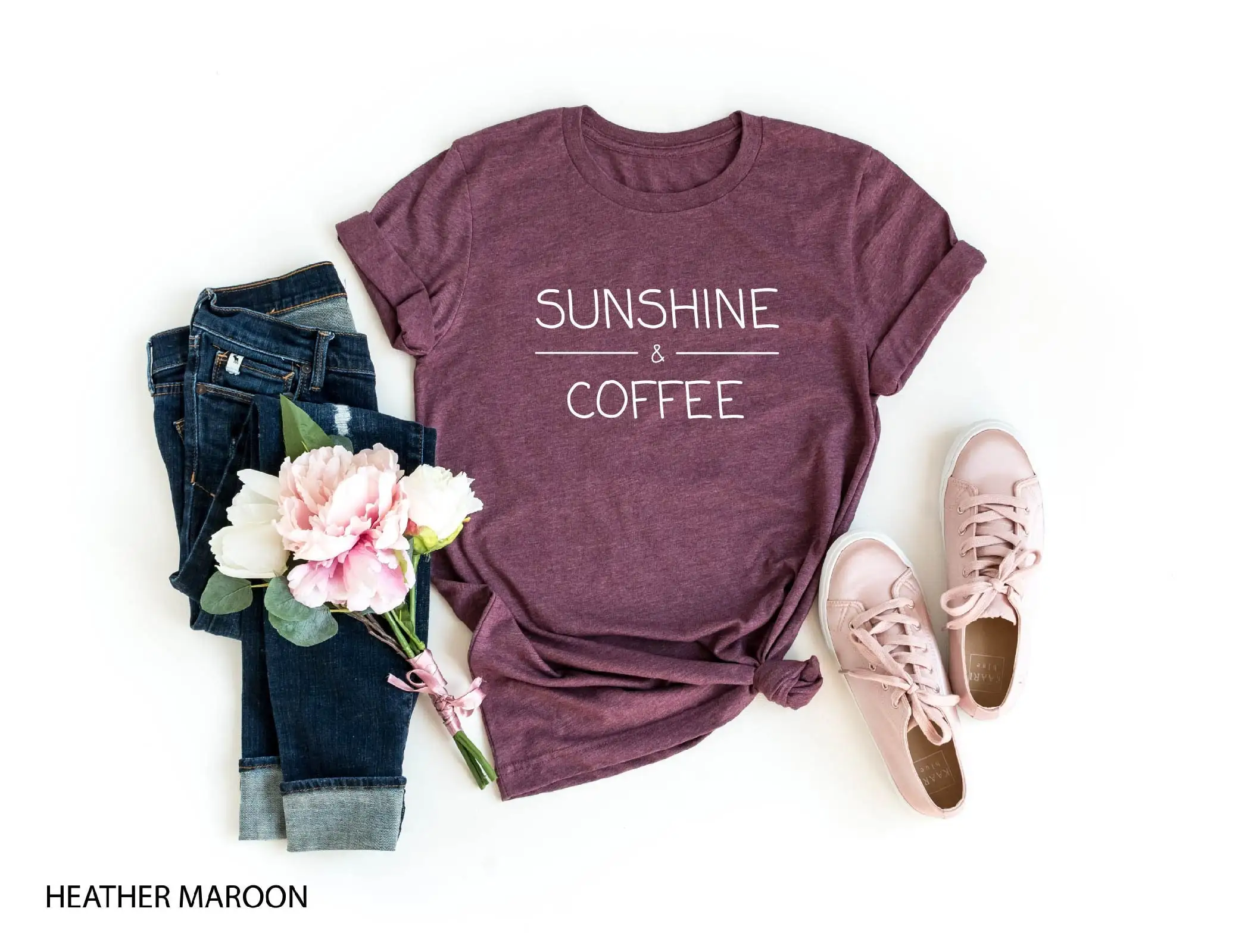 Sunshine and Coffee T Shirt Summer Lover Weekend WorkouT Funny