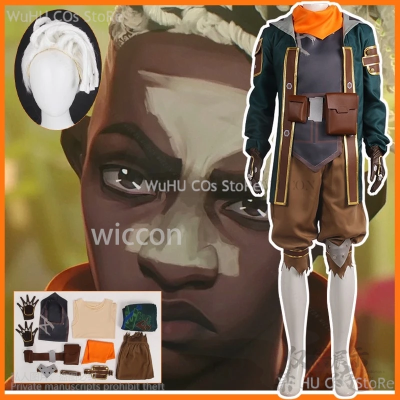 

Anime LOL Arcane Game Cosplay Ekko Costume Jacket Pants Uniform Wig Full Set For Man Woman Halloween Christmas Outfit Customized