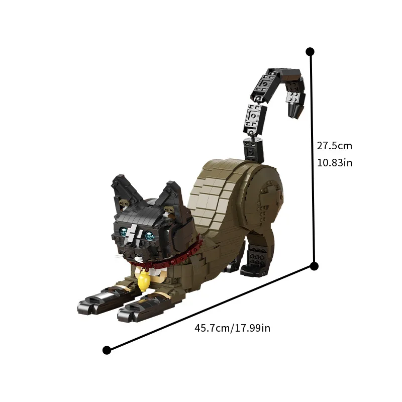 Kitten building block Siamese cat compatible Lego simulation animal model children's puzzle assembly building block