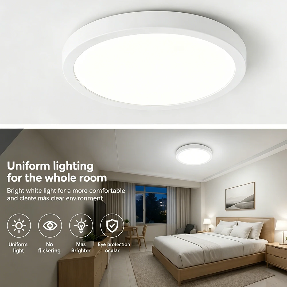 2026 Ultra-Thin Ceiling Lamp LED Panel Lamp 15W 20W square, circle White-light Pendant lamp kitchen Bedroom Living Room 110-220V
