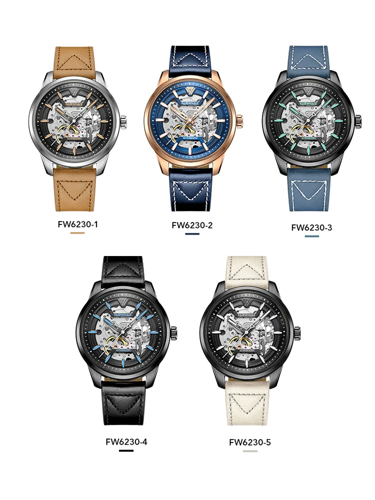 

Sports Automatic Transparent back Watch Stainless Steel Men's Luxury Watches Install Automatic mechanical Movement Watches
