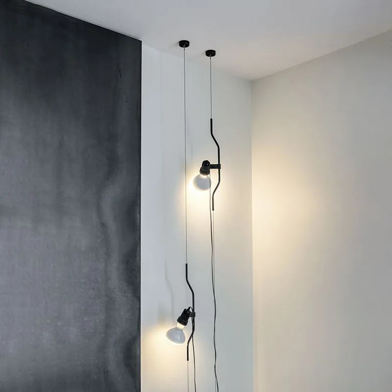 Italian Parentesi Pendant Lamp Modern Parlor Corner Lamp For Living Room Bedroom Hotel Decor Minimalist LED Bedside Hanging Lamp