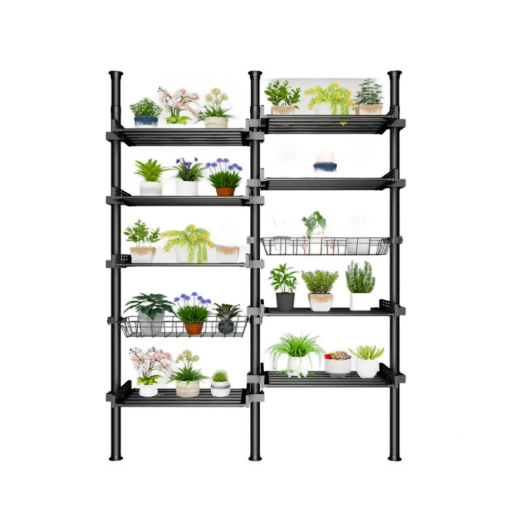Flower Rack Balcony Indoor Potted Plant Storage Rack Floor-Standing Multi-Layer Living Room Modern Simple Flower Pot Rack