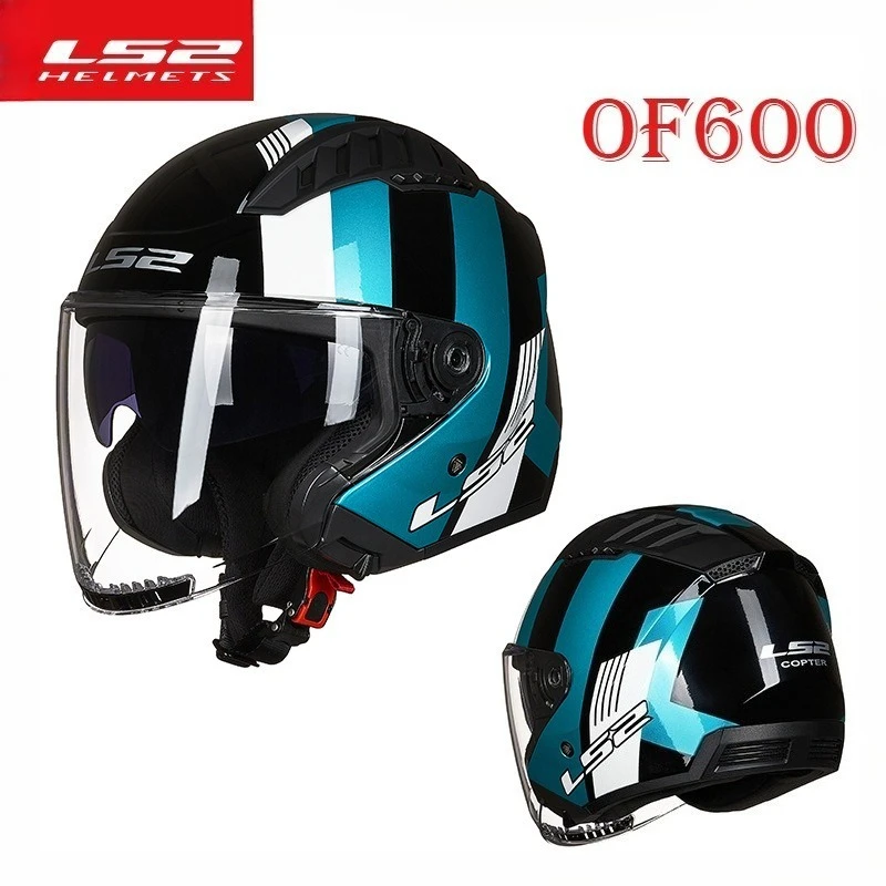 LS2 OF600 Motorbike Helmet Double Lens Half Helmet Vintage Locomotive Unisex Combination Motorcycle Fashion Riding Helmets - Image 6