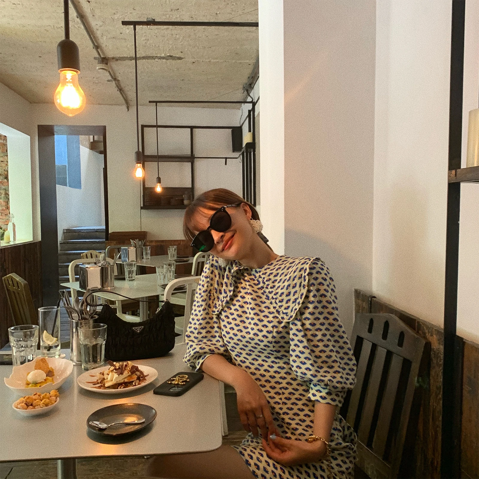 

Bluetique Playful Chiffon Straight Tube Dr New Arrival Summer Autumn Korean Sle ort Sve Commute Friendly Dr