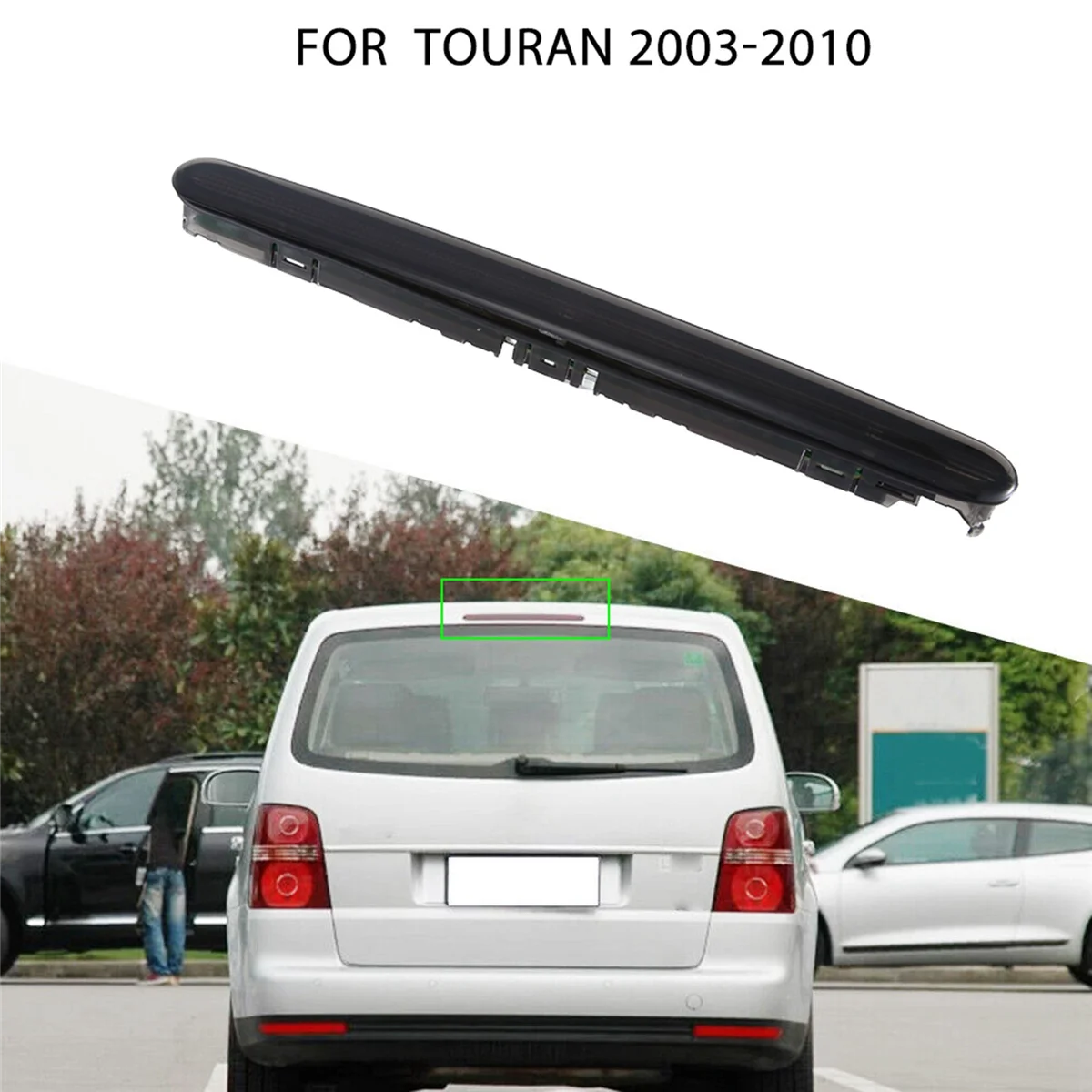 Tylne światło hamowania samochodu Smoke Grey Center LED dla VW Touran 2003-2010 1T 0945097 A