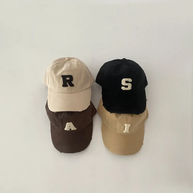 Letter P A R I S Embroidered Baseball Caps For Boys Girls Autumn Outdoor Adjustable Casual Hats Sunscreen Hat