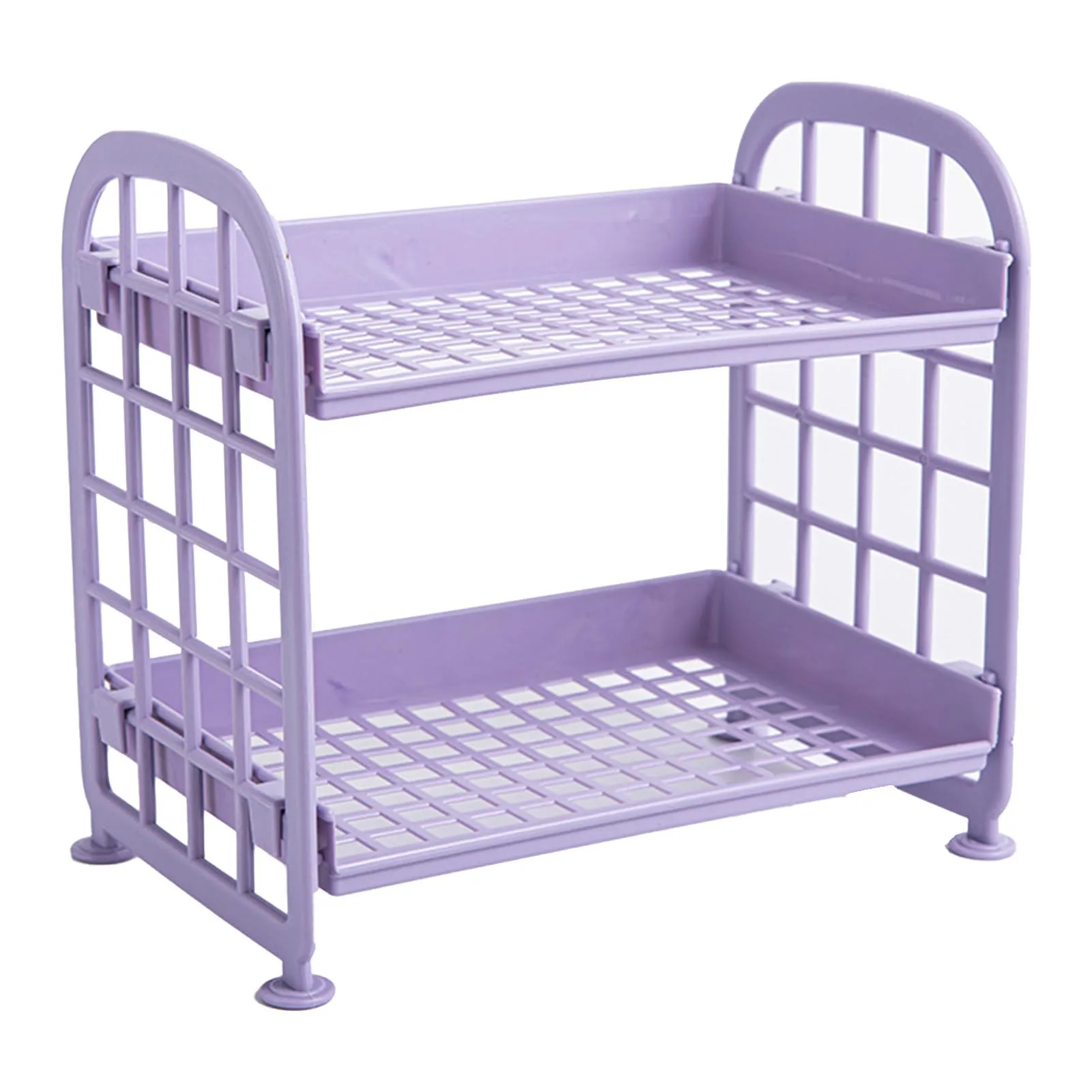 Desktop Storage Rack 2 Tier Foldable Strong Load Bearing Desk Shelf Organizer for Cosmetics Bathroom Kitchen 2 Tier Desktop Rack