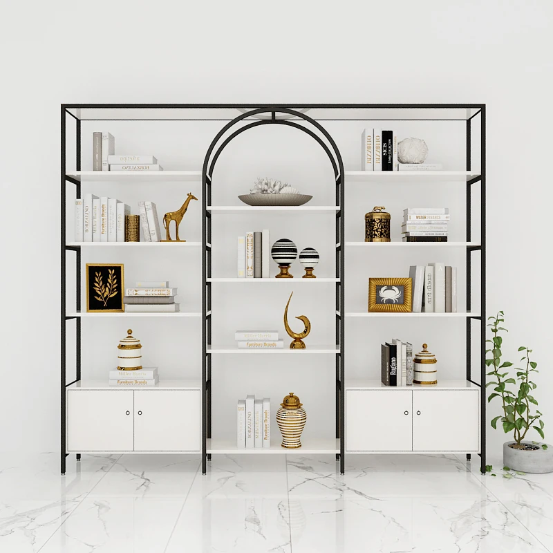 Tea shop jewelry shelf display shelf online celebrity store storage rack commercial display cabinet black.