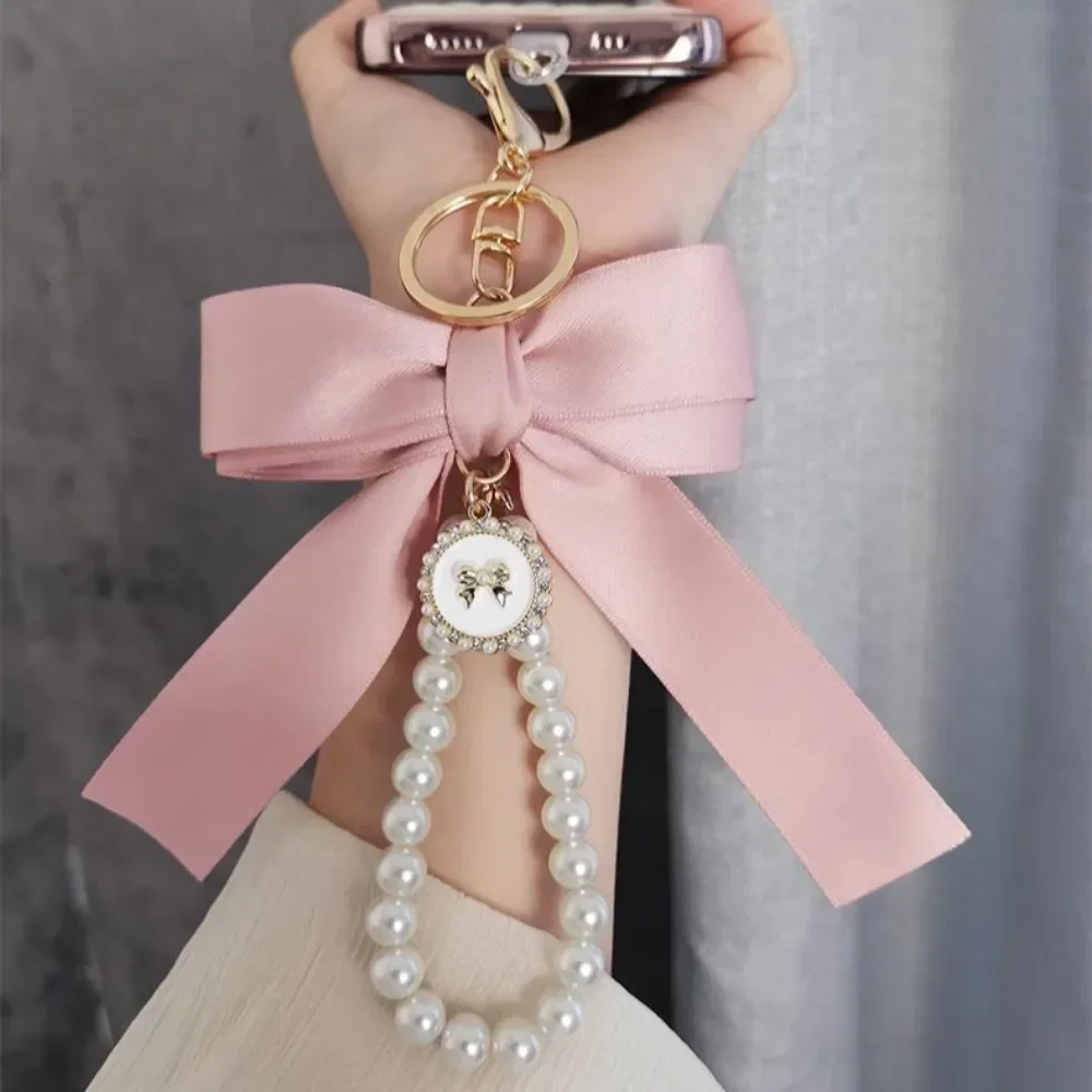 

New Fashion Bowknot Phone Lanyard Cute Keyrings for Women Bag Charm Pendant Car Key Chain Accessory Girls Mobile Phone Straps