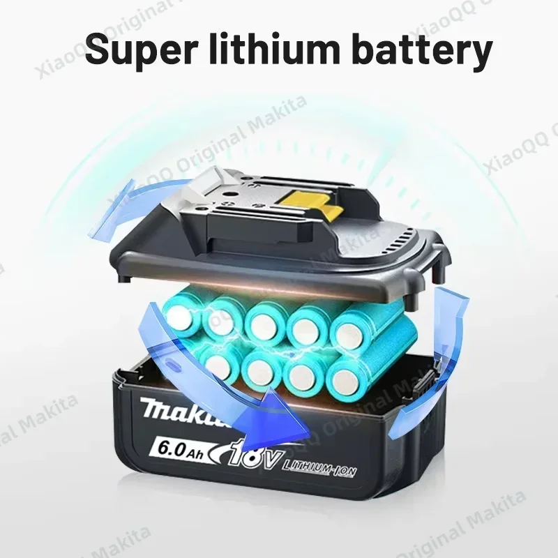 Original Makita 18V 6.0Ah Power Tool Rechargeable Battery, for Makita DTD172 TW004G DTW190 DTW285 18V power tool LED Lithium-ion