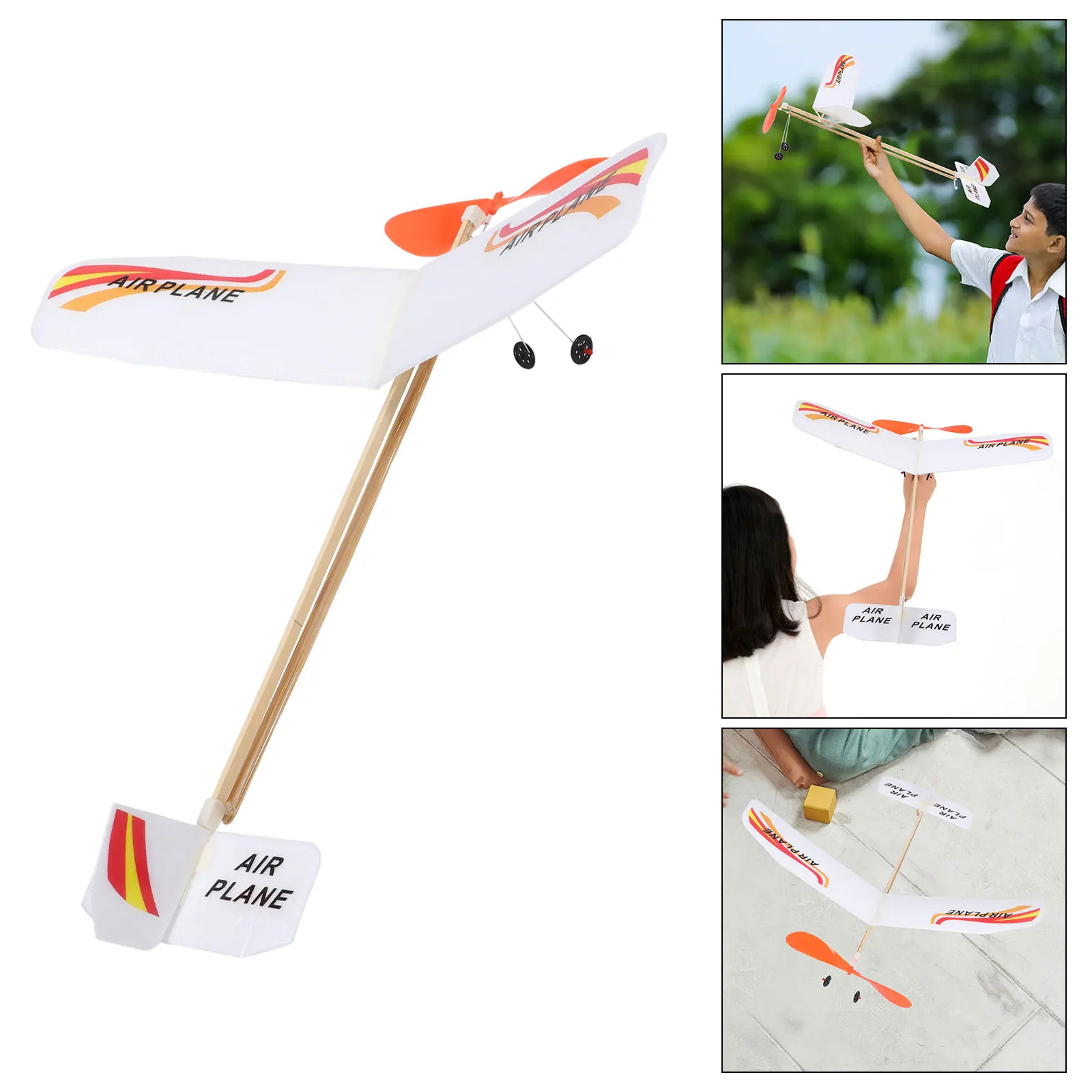 

1 set Rubber Band Powered Airplane Small Outdoor Glider Toy for Kids DIY Assembly Travel Party Flying Model Student