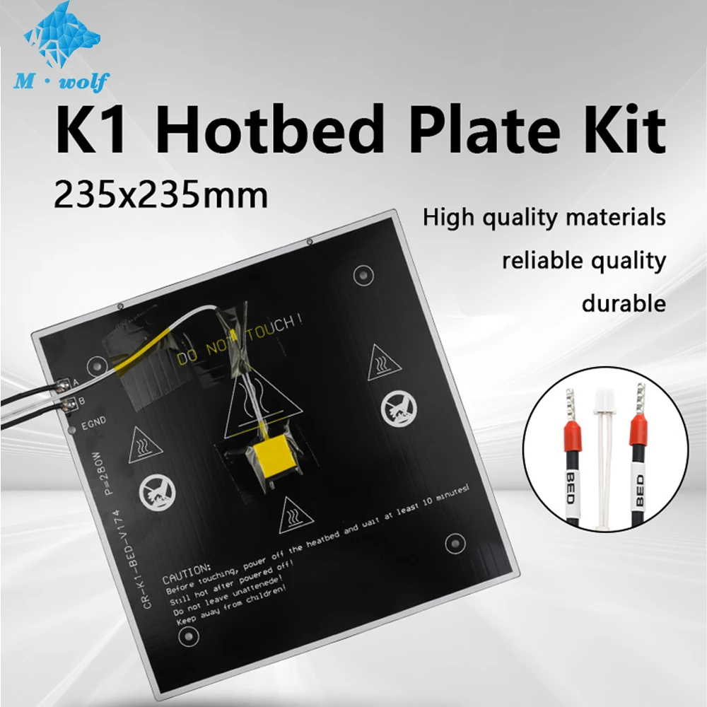 

High Quality Creality K1 Hotbed Plate Kit 24V 280W 235x235mm for K1 3D Printer