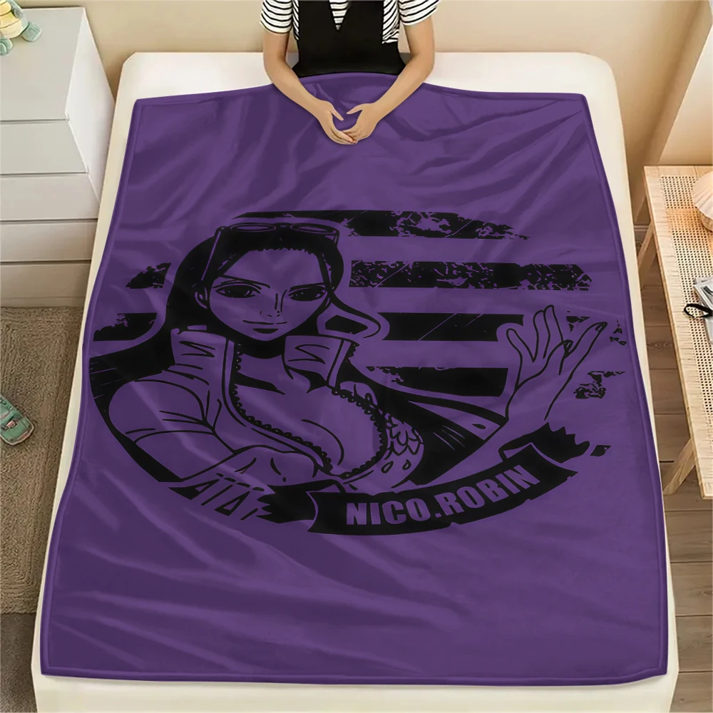 One Piece Nico Robin Flannel Blanket Charming Printed Pattern Fit For Bedroom Chair Sofa Bed Picnic Travel -HE50 - view 2