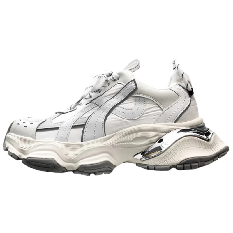 European/American Designers' Wave Sole Shoes for Men's White Casual Sports Shoes Couple Thick Soled Height Increasing Shoes Man