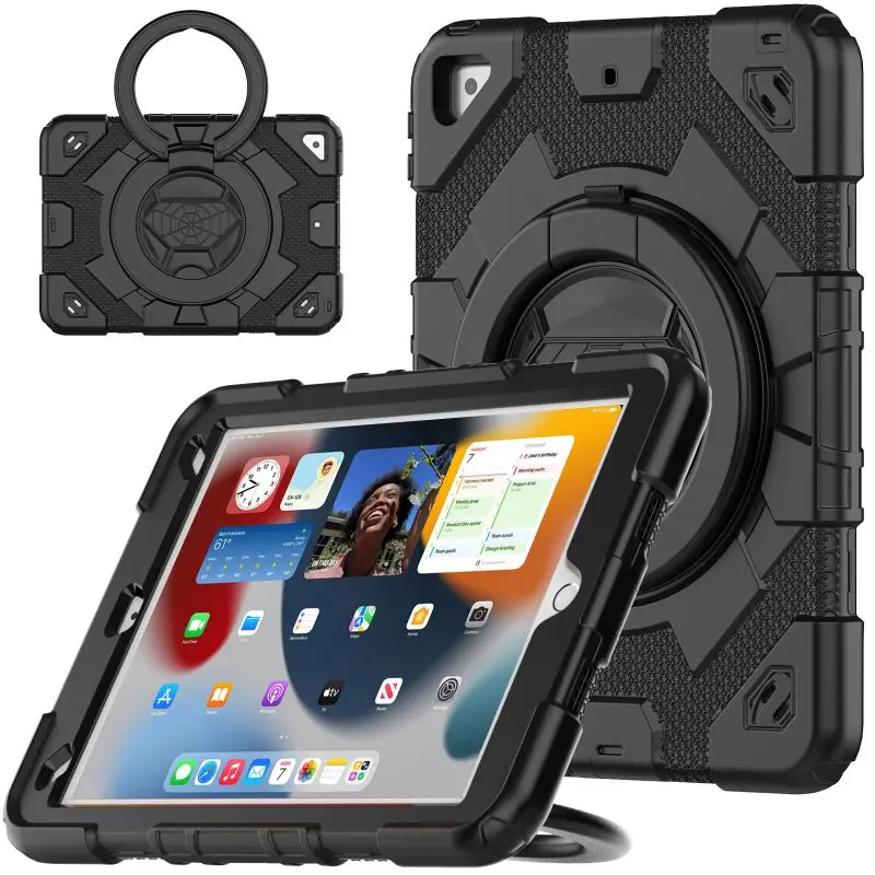 Kids Tablet Case For Ipad 10th 9th 8th 7th Air 5 4 3 10.9 10.2 10.5 Pro 11 2022 2021 Shockproof Silicone Swivel Stand Back Cover