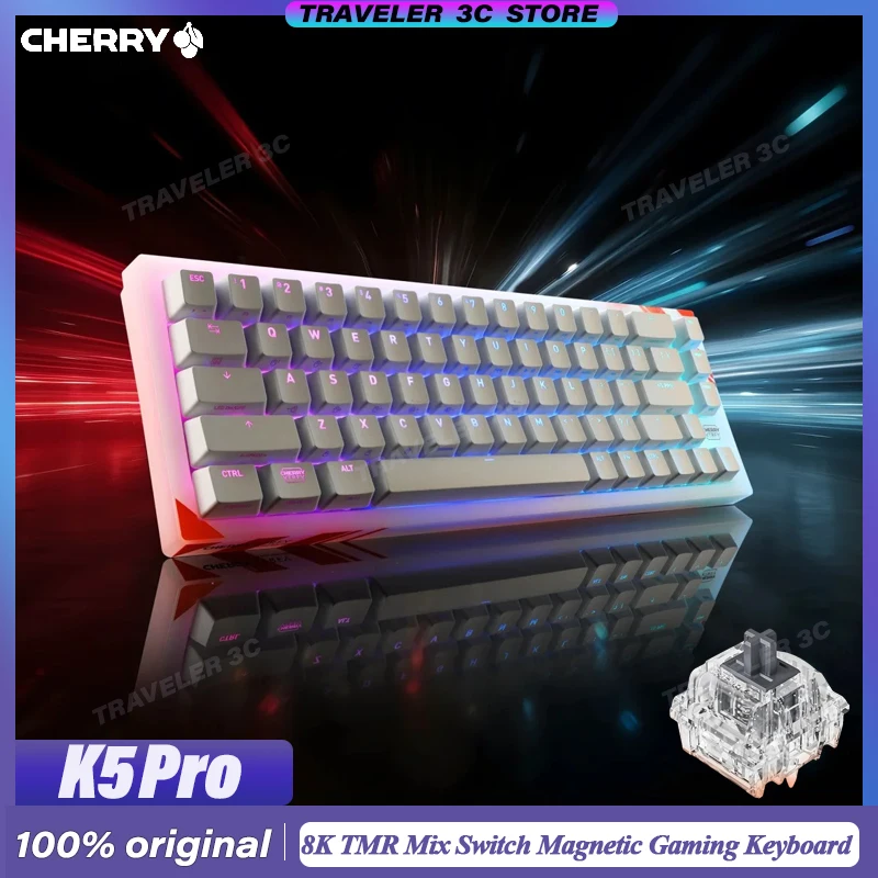 

Cherry XTRFY K5 Pro 65% макет Магнитная игровая клавиатура RGB Light RT0.01 мм Киберспортивный ноутбук 8K Игровая клавиатура TMR Mix Switch PC