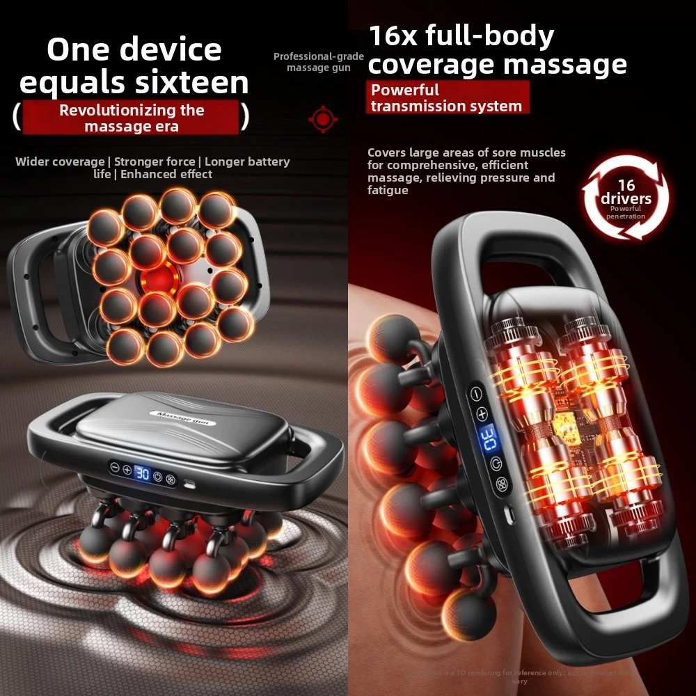 8/16/22-Head Fascia Massager High-Frequency Vibration Electric Muscle Masajeador Fitness and Relaxation Deeply Relieves