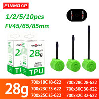 1/2/5/10pcs New Ultra Light Road Bicycle Inner Tube Bicycle Valve Inner Tube Tpu Tire 700c 45/65/85mm 28g Portable Inner Tube