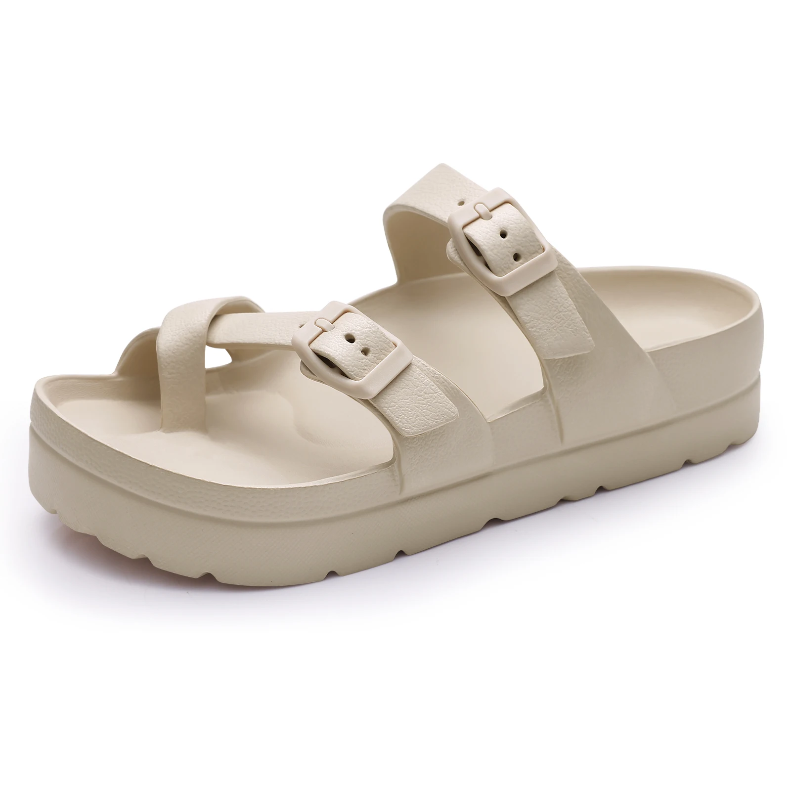 Goosecret Fashion Clogs With Arch Support Adjustable Buckle Outdoor Casual Slides Breathable Sandals Bedroom Platform Slippers