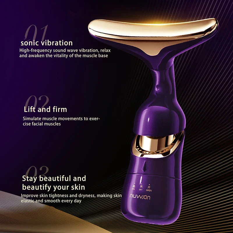 3 في 1 مدلك الوجه الرقبة الوجه تدليك العين مقدم مكركرنت تجديد الجلد مكافحة الشيخوخة جهاز التجميل أدوات التجميل #5