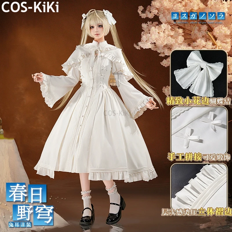 

COS-KiKi Anime Yosuga no Sora Kasugano Sora Rabbit Ear Dress Elegant Uniform Cosplay Costume Halloween Easter Party Outfit Women