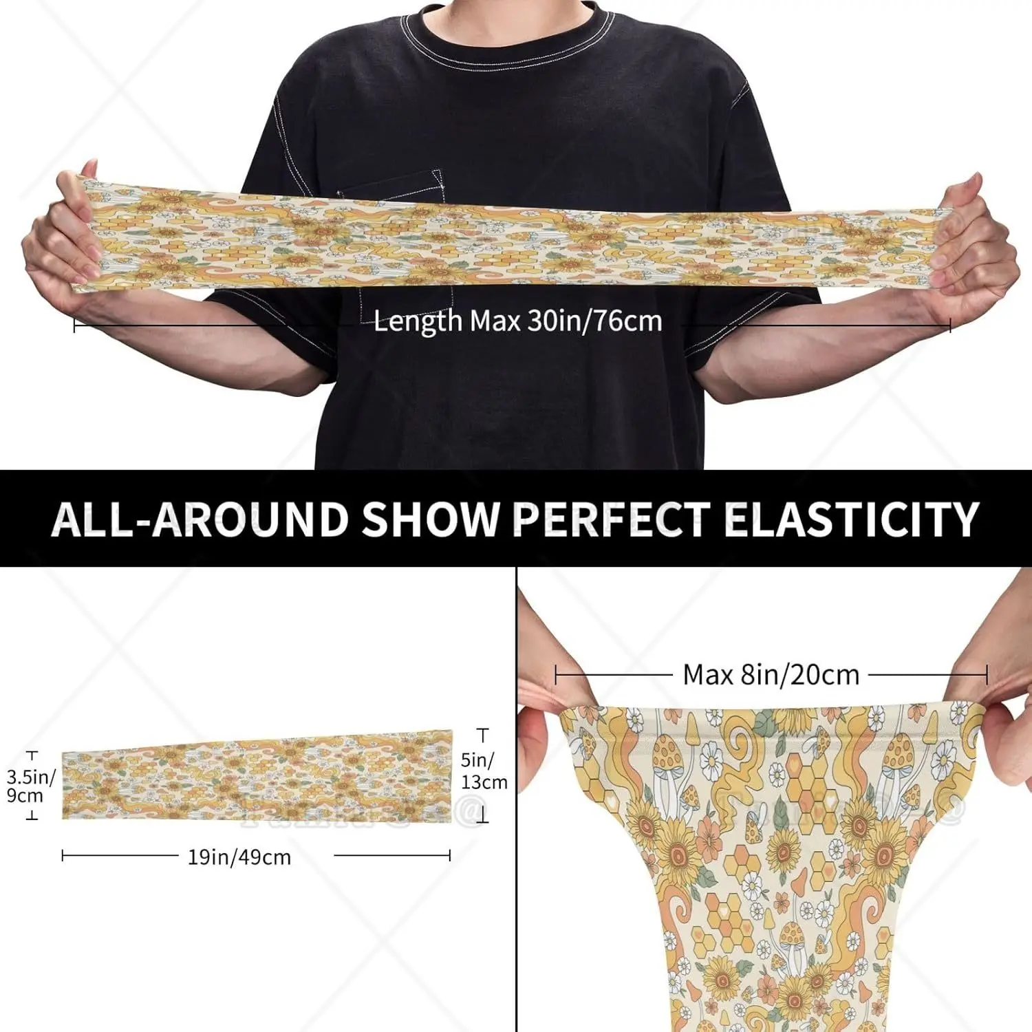 Cooling Arm Sleeves for Men Women Uv Protection Groovy Hippie Flower Mushrooms Tattoo Sleeves To Cover Gardening Compression