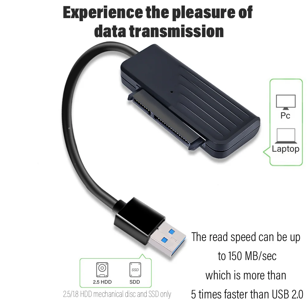 Para 2.5 Polegada HDD SDD Disco Rígido SATA 3 Adaptador SATA para USB 3.0 Adaptador Tipo C para SATA III Cabo 5Gbps Data Transmission Cord