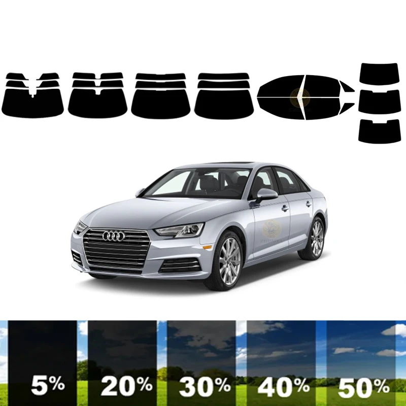 

Предварительно вырезанная съемная тонировочная пленка для окон для автомобиля, 100% УФР, 5%-35%VLT, теплоизоляция, карбон ﻿ Для AUDI A4 4 DR SEDAN 2017-2023