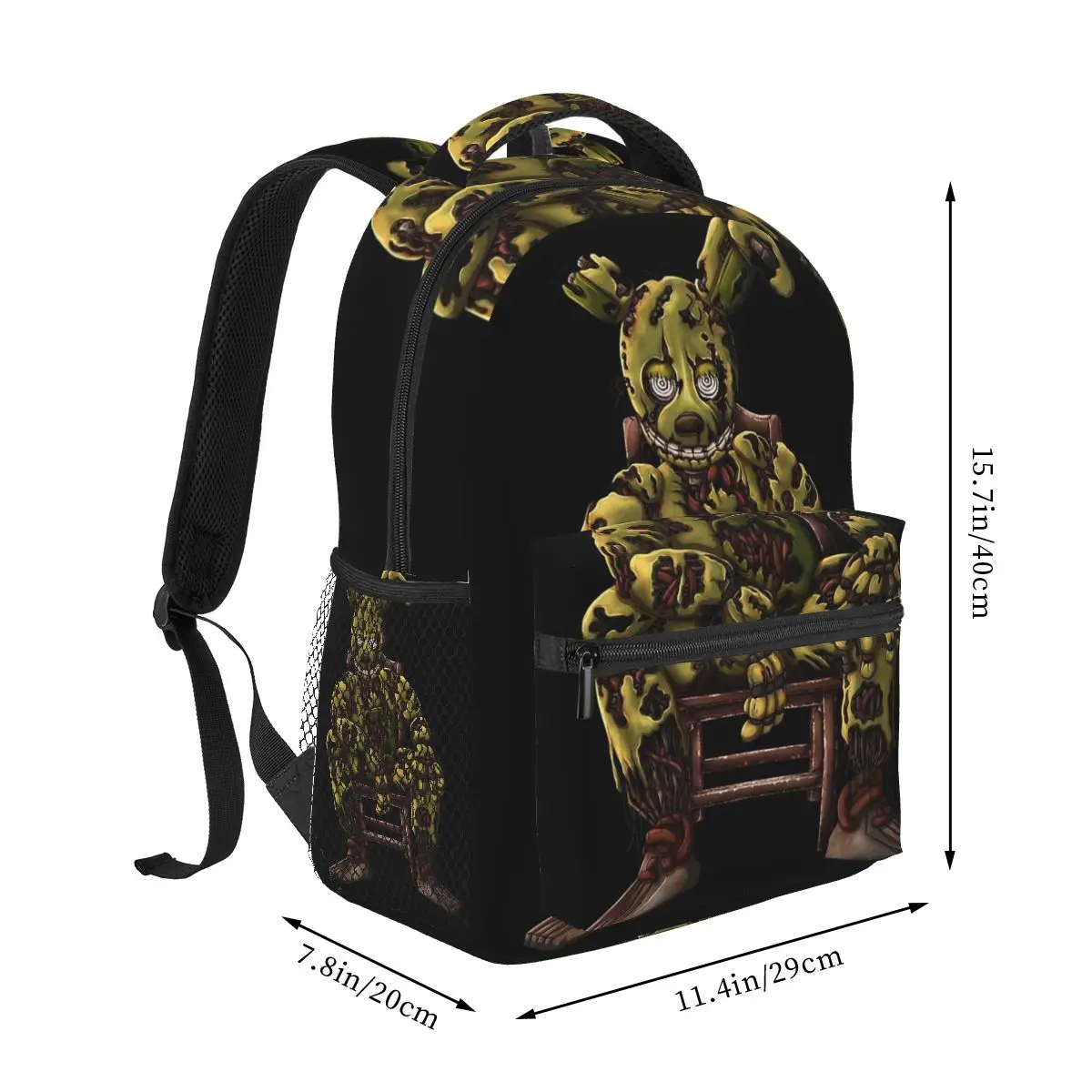 Springtrap Sat In Chair Backpacks Boys Girls Bookbag Students School Bags Cartoon Laptop Rucksack Shoulder Bag Large Capacity