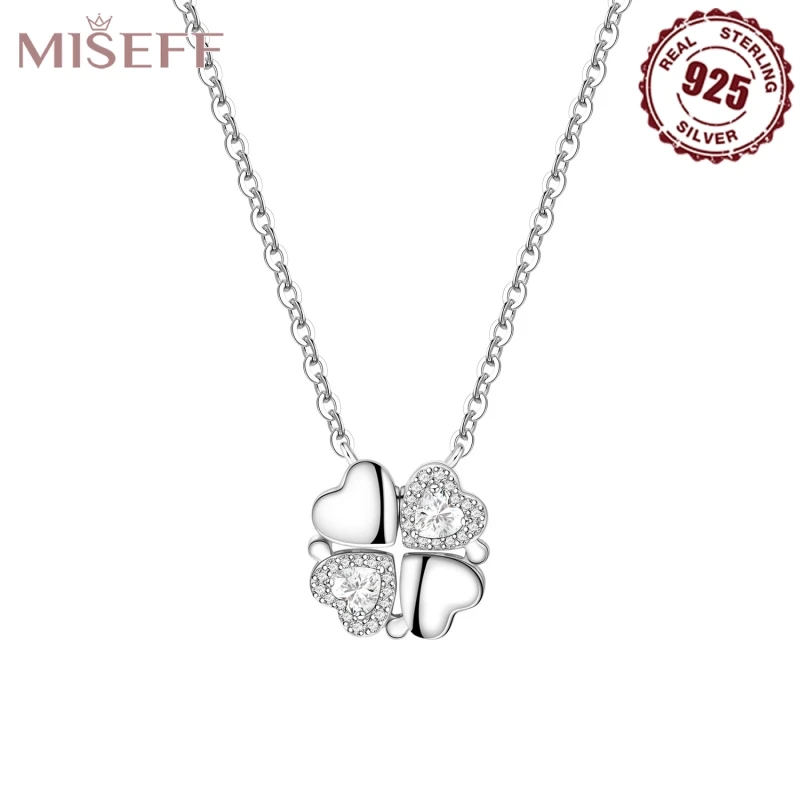 

MISEFF New 925 Sterling Silver Four-leaf Clover Necklace Pendant Necklace Women Birthday Wedding Party Gifts Jewelry 2025