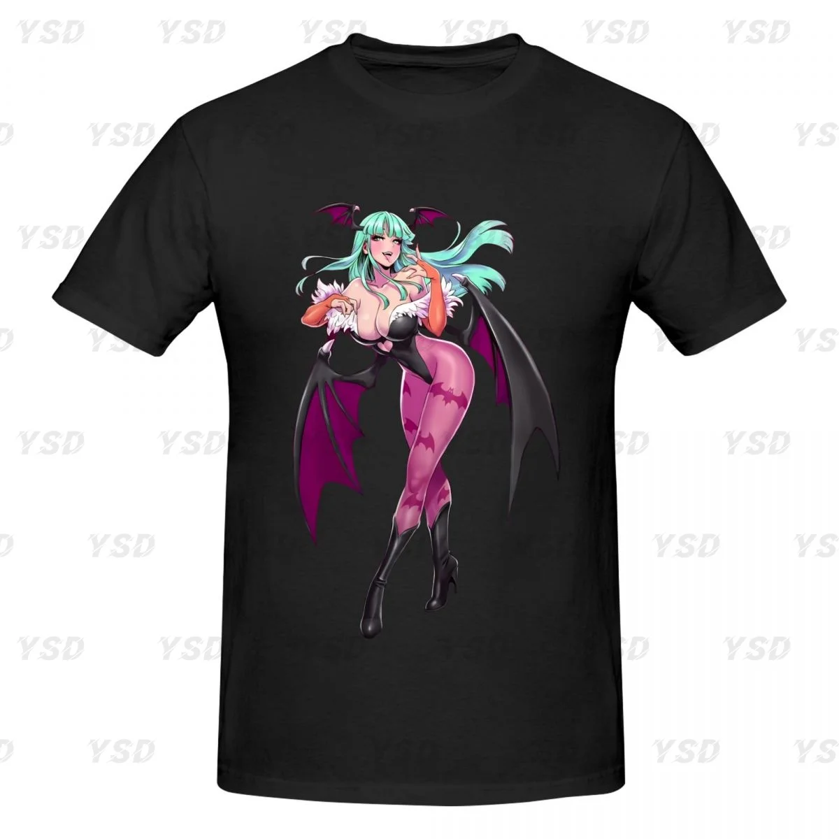 Morrigan Aensland Darkstalkers Men's tight fitting sports Cotton T-shirt, Breathable,Oversized Tee shirt