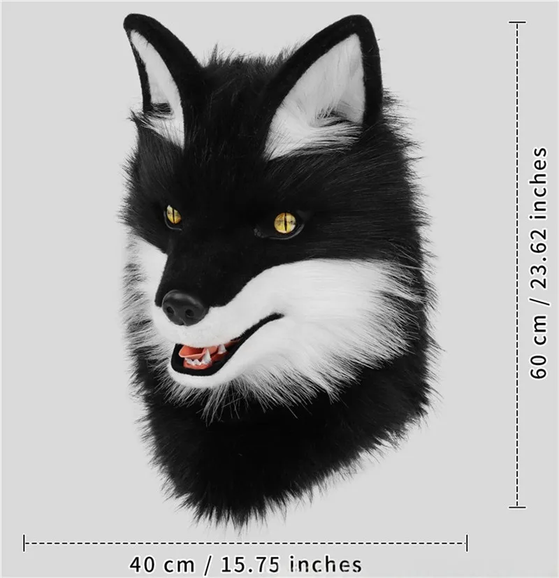 Masque en fourrure de loup Animal, accessoires de Costume de Cosplay, masques Therian à tête complète, accessoires de déguisement de fête Anime, cadeau d'halloween