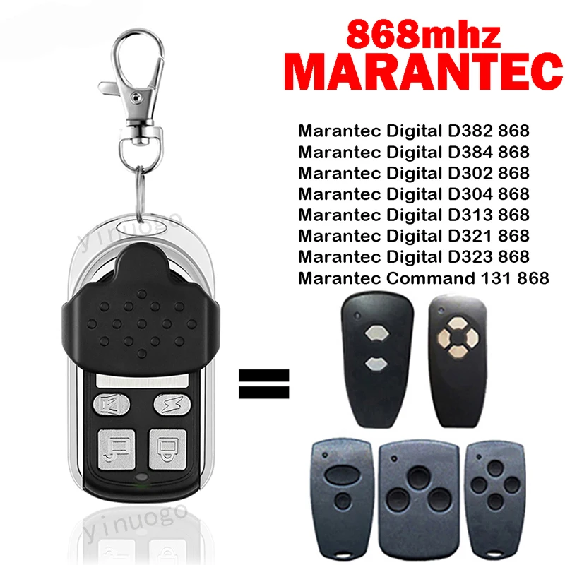 

100% Clone MARANTEC Digital D382 D384 D302 D304 D313 D321 D323 868 Garage Door Remote Control 868MHz Fixed Code Gate Transmitter