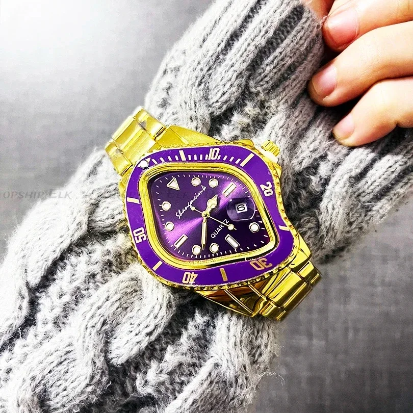 Обновление часы Shangmeimk для мужчин, необычные концептуальные часы Reloj Crash, плавящийся поворотный корпус, кварцевые наручные часы, мужские зеленые, черные часы