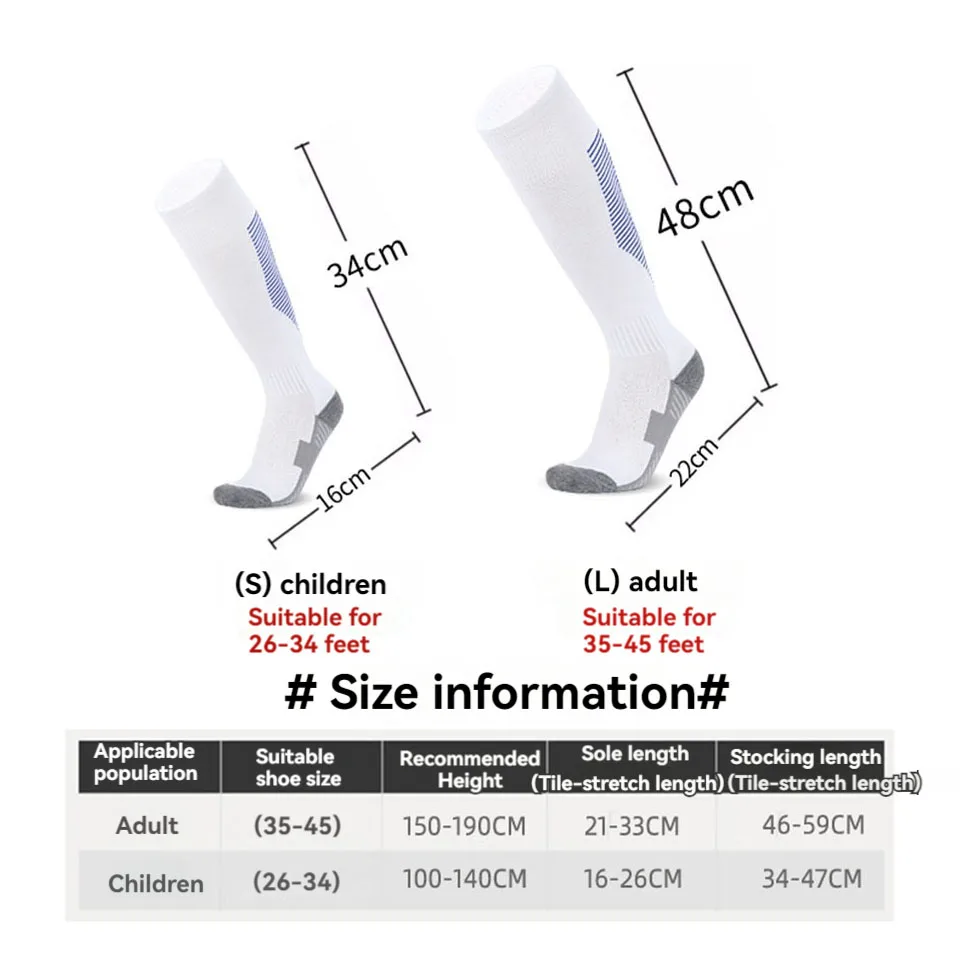 Loogdeel 1 Pair Football Sport Socks Long Knee Cotton Spandex Kids Legging Stockings Soccer Baseball Ankle Adults Children Socks