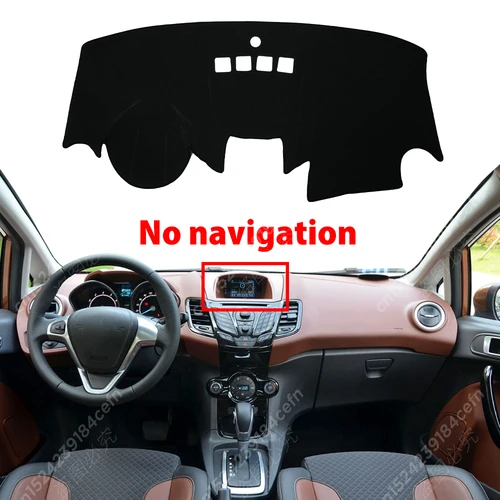 Imagen 2 del producto Cubierta del salpicadero del coche para Ford Fiesta 2009-2016 10 11 12 13 14 15 alfombrilla para salpicadero parasol alfombras Anti-UV accesorios del coche