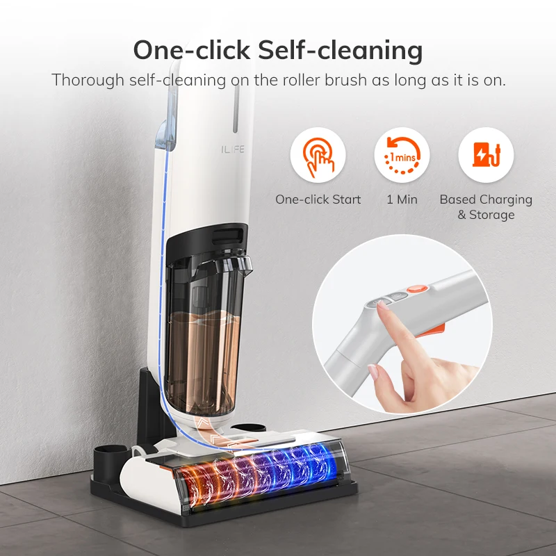 ILIFE W90 Cordless Wet Dry Vacuum Cleaner Mop, automatic floor suction washing machine self-cleaning smart home appliances