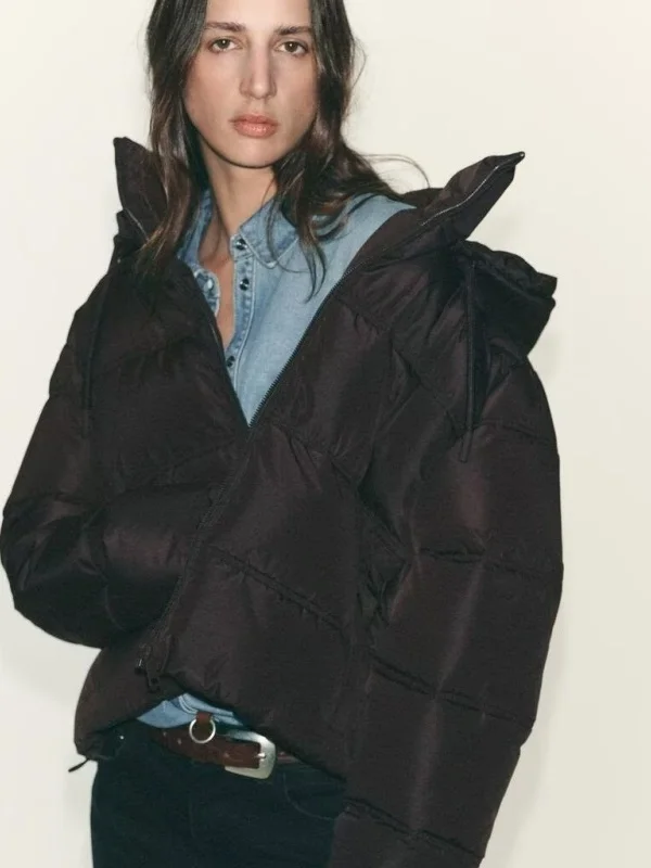 

Новое зимнее поступление, женское модное хлопковое джемтовое пальто Thiened ort с капюшоном, теплое Sli для поездок на работу, корейское длинное пальто...