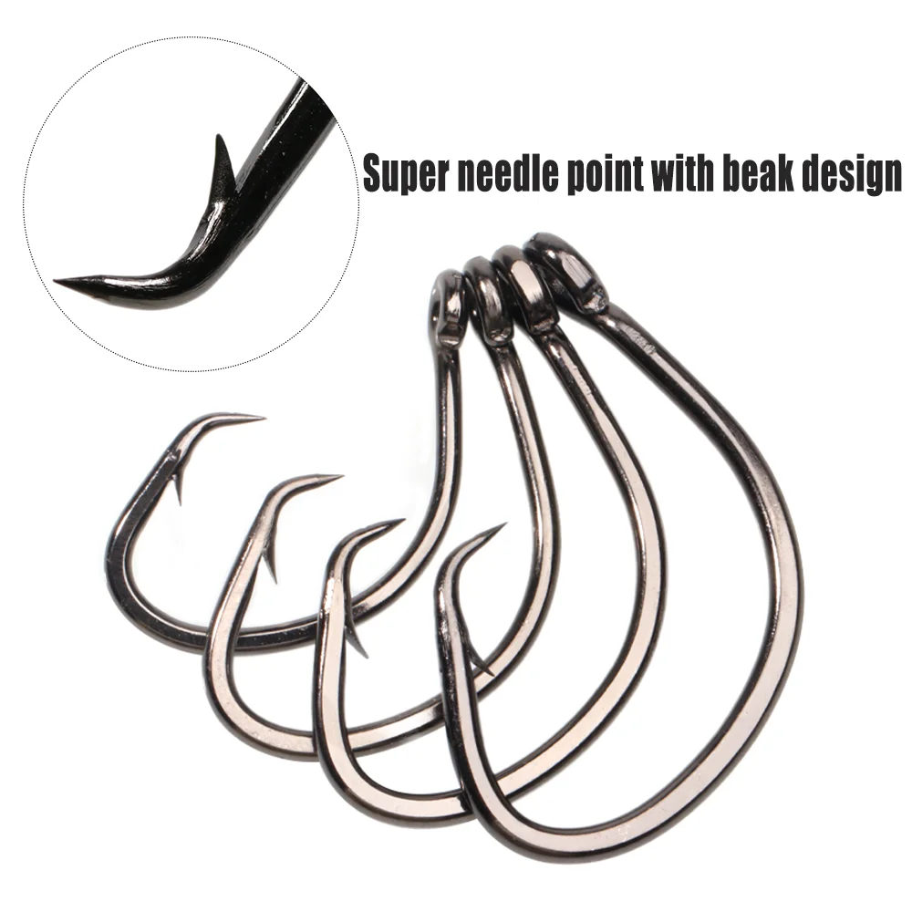 Wifreo Mutsu Circle Hook 4X Strong Heavy Duty Fishhook Saltwater Fishing Big Game Hooks for Grouper Tuna Shark Boat Reef Fishing