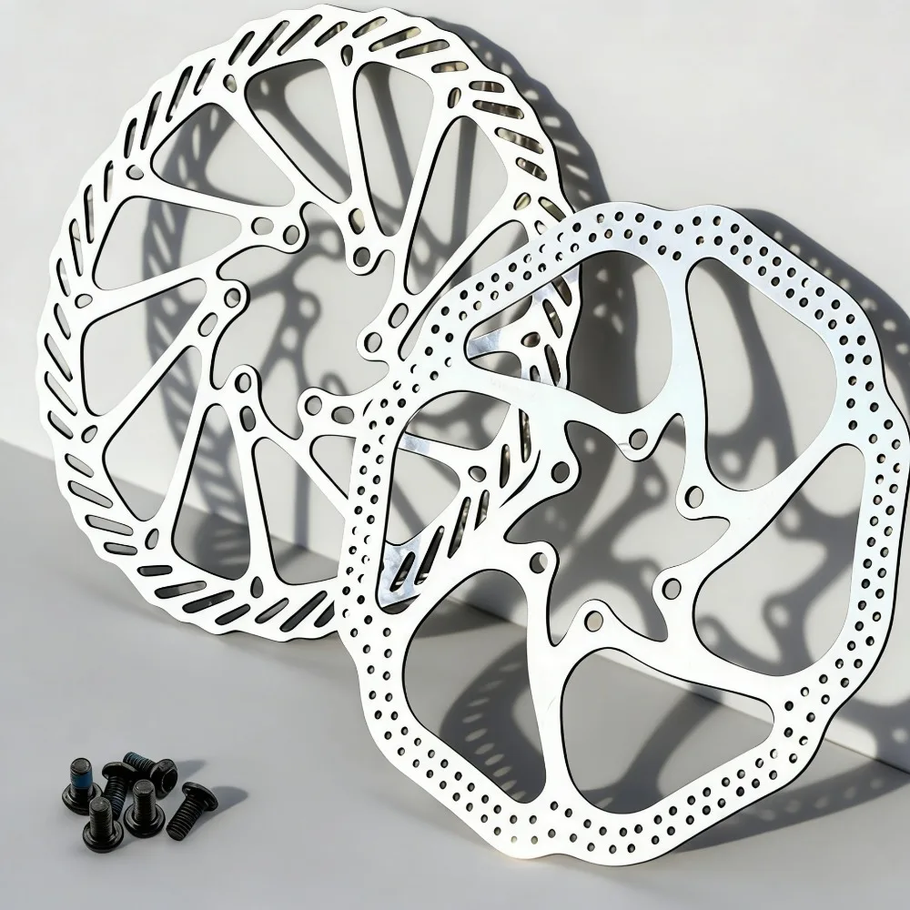 2PC MTB E-bike 1.8mm Disc Brake Rotor Thicken 160mm 180mm 203mm Durable 6 Bolt Stainless Steel Bike DIsc Oil Slick Rotor