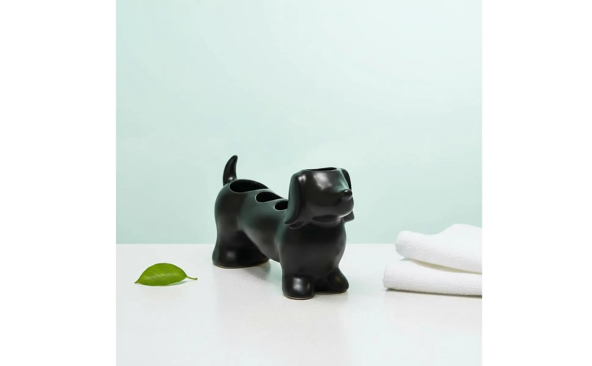 https://ae-pic-a1.aliexpress-media.com/kf/S56b0b345288643c3ae89650938baefb93.jpg Ceramic Dog Toothbrush Stand Decorative Dachshund Shape Ceramic Toothbrush Holder for Vanity Countertop